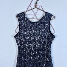 Guess Vienna Sequin Leopard Dress Black Size XL Cocktail Party