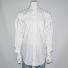 BROOKS BROTHERS Traditional Fit Non Iron White Cotton Dress Shirt 17.5 - 33