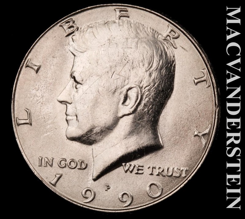 1990-P Kennedy Half Dollar - Choice Gem Brilliant Unc  No Reserve  #L7295