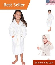 Organic Turkish Cotton  Acrylic Boys Girls Hooded Bathrobe