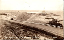 c1940s Road To Chamberlain South Dakota SD RPPC Photo Vintage Postcard KJ2