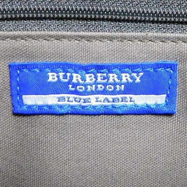Burberry Blue Label Tote Bag Black Canvas Leather Handbag Made in Japan New thumbnail 19