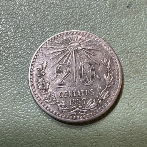 1937 Mexico 20 Centavos Silver — photo from the most recent tracked eBay sale