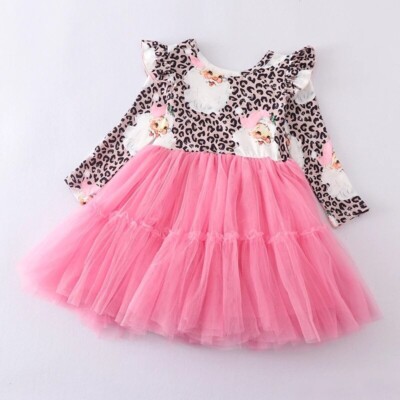 Leopard Print Santa Tulle Christmas Dress, Pink, Baby And Toddler Girl 12M  2T 4T | eBay