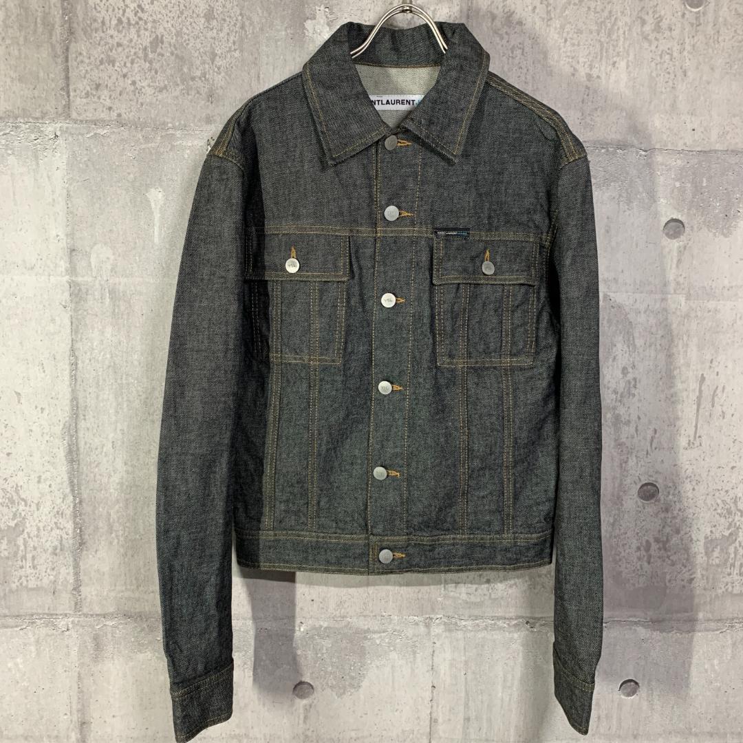 Saint Laurent YSL Denim Jacket YG00A093 S Size Blue 100%Cotton men 