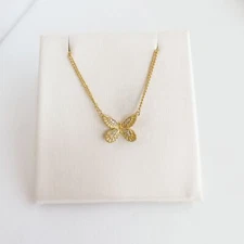 Julie Vos Butterfly Gift Gold Clear Crystal Pendant Neckalce Authentic New