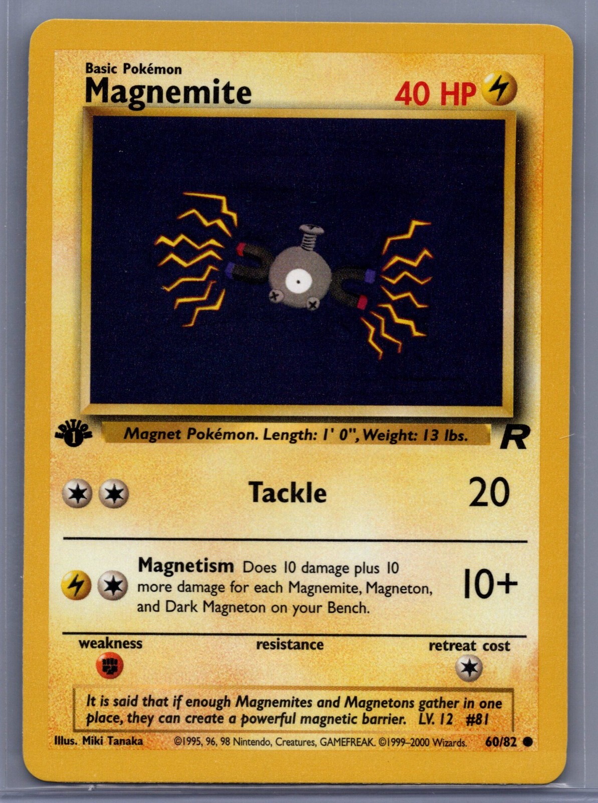 Pokemon 1st Edition Team Rocket Magnemite Common (60/82) NEAR MINT