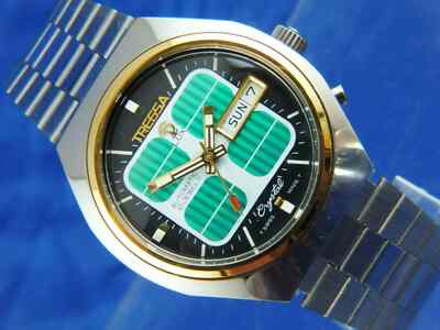 Tressa Lux Crystal Automatik Uhr Vintage Retro Swiss 70er Jahre NOS Cal AS 5206