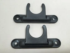 MARINE BOAT CANOE KAYAK PAIR OF BLACK NYLON FOLDING PADDLE CLIP 1-1/4" DIAMETER