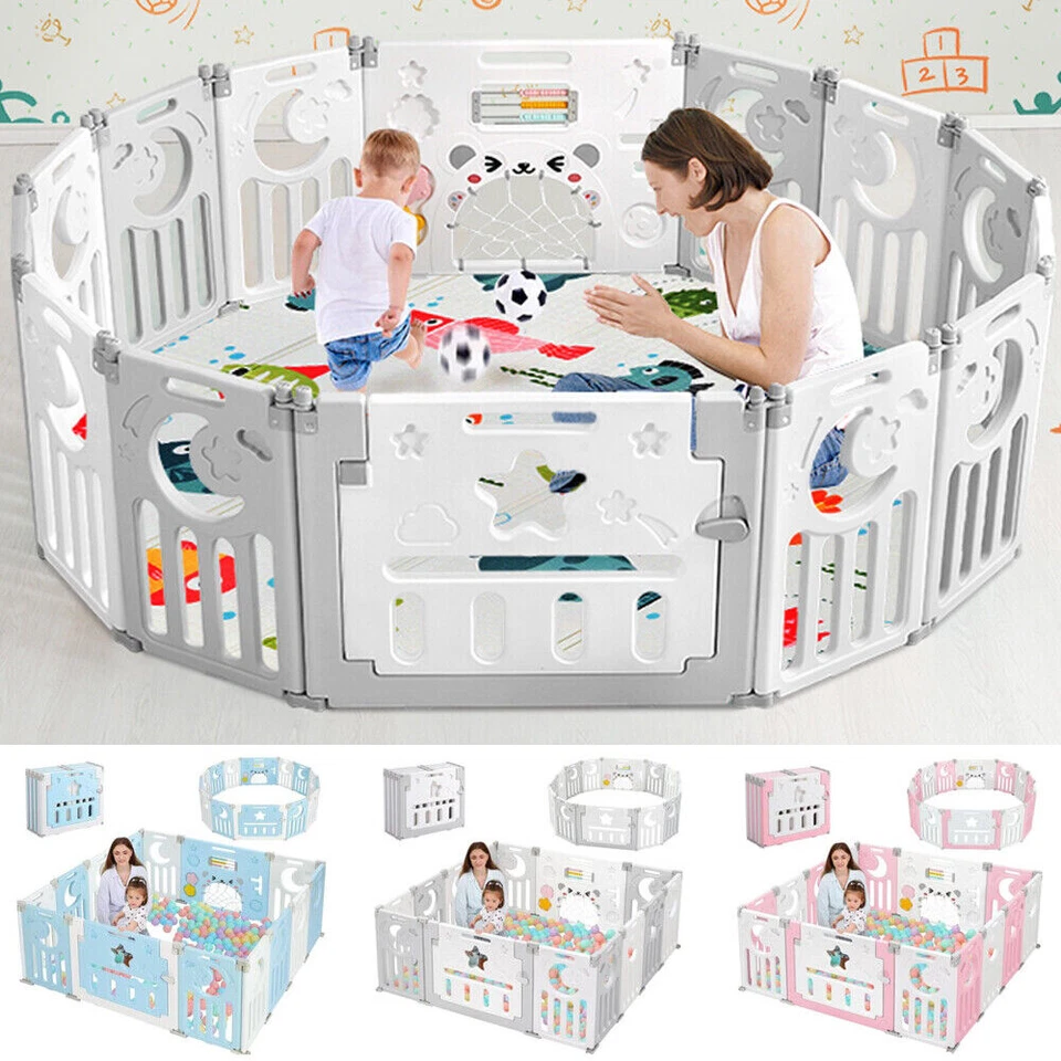 Foldable 18 Panels Baby Playpen Kids Safety Child Play Center Yard Indoor Toy