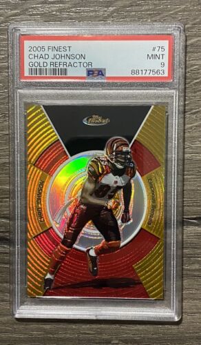 2005 Finest Chad Johnson Gold Refractor 37/49 PSA 9 Pop 2 With None Higher  - Picture 1 of 2