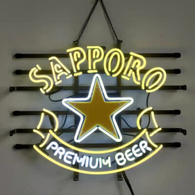 Sapporo Premium Beer Neon Sign Beer Bar Pub Wall Decor Artwork Gift 24x20