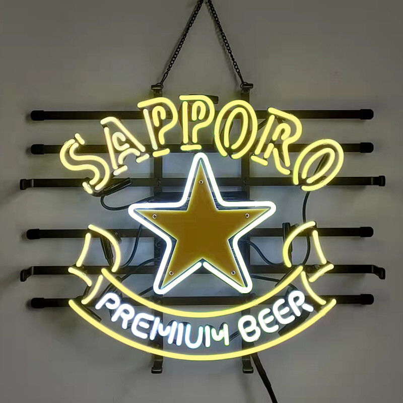Sapporo Premium Beer Neon Sign 19"x15" Beer Bar Pub Wall Decor Artwork Gift