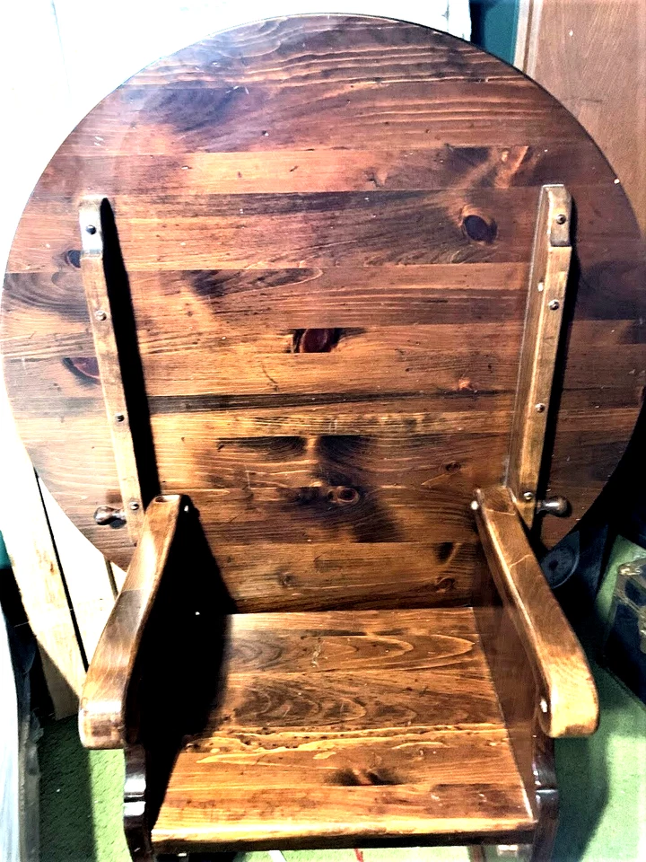 Antigua silla de mesa de taberna antigua oscura Ethan Allen - rara - tradicional americana Foto 3 de 4