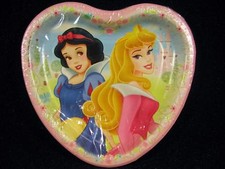 8 Disney Princess Heart PLATES Dessert Cake Birthday Party Supplies Snow White