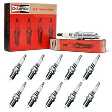 10 New Champion Platinum Spark Plugs Set for DODGE RAM 1500 2004-2006 V10-8.3L