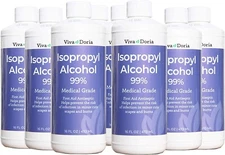 Viva Doria Isopropyl Alcohol 99%, Medical Grade IPA, 16 Fl oz (Pack of 8)