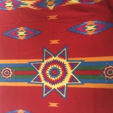 Fleece Baby Blanket Warm Cosy 100cm x 184 cm / 39 X 58 Star Red Christmas