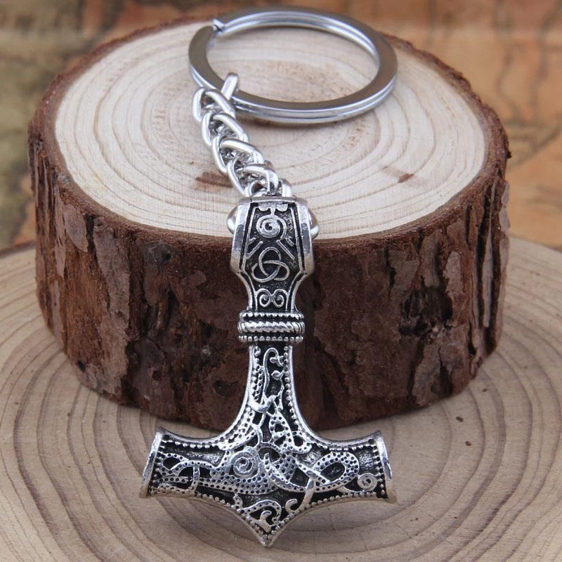 Viking Keychain Keyring Hammer Mjolnir Pendant Scandinavian Norse