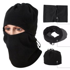 Tactical Balaclava Full Face Mask Winter Gear Windproof Fleece Lined Hood Hats