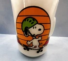 Vtg 1950s Fire King Anchor Hocking Snoopy Skate Board Great to Be an Expert Mug
