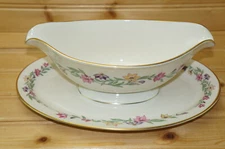 Pickard Garland Gravy Boat or Sauce Bowl w/Underplate, 9 3/4"  (Box #2)