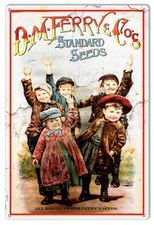 Vintage Style Metal Sign D M Ferry Co Standard Seeds 12x18 .