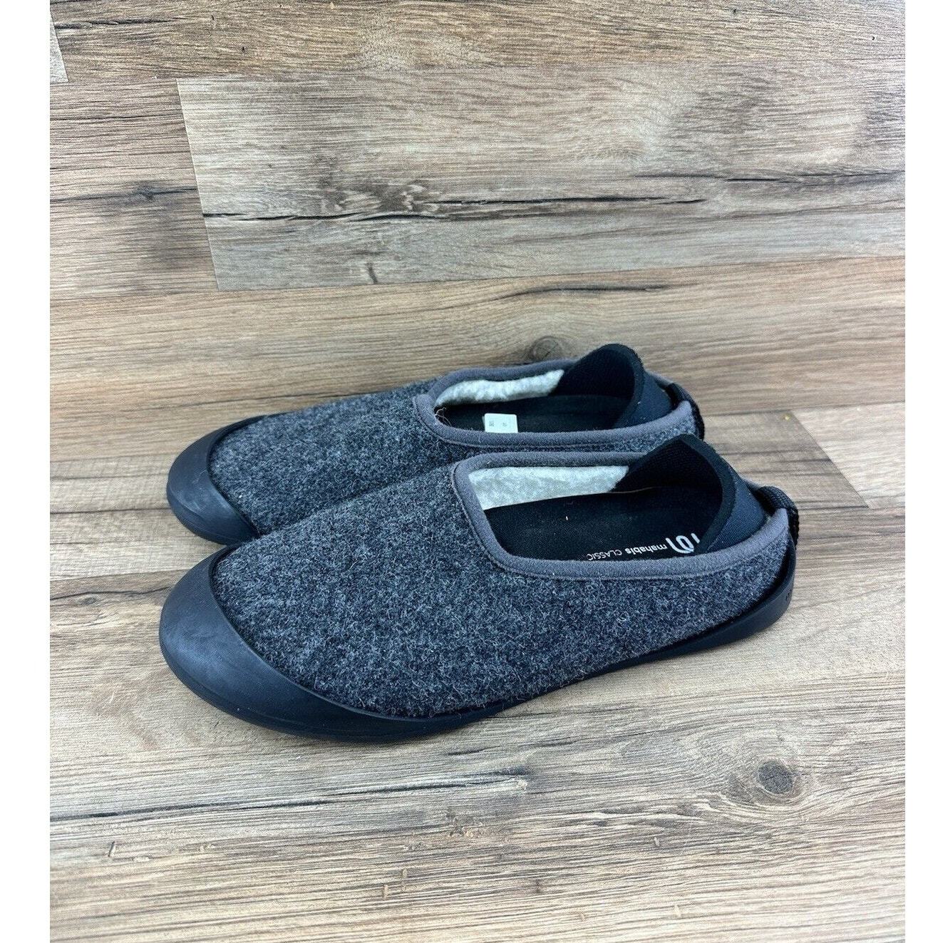 PANTOFOLA D’ORO Pantofole classiche Mahabis grigio scuro lana giallo suola taglia EU 37 US 6 5