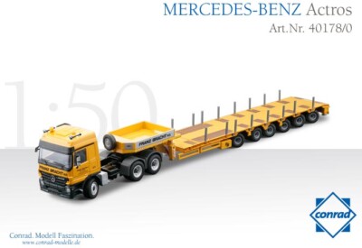 Conrad 40178 Mercedes-Benz Actros w/Goldhofer STZH6 Lowboy BRACHT 1/50 MIB