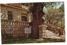 POST OFFICE OAK TREE Council Grove Kansas Wagon Cache Santa Fe Trail Postcard KS