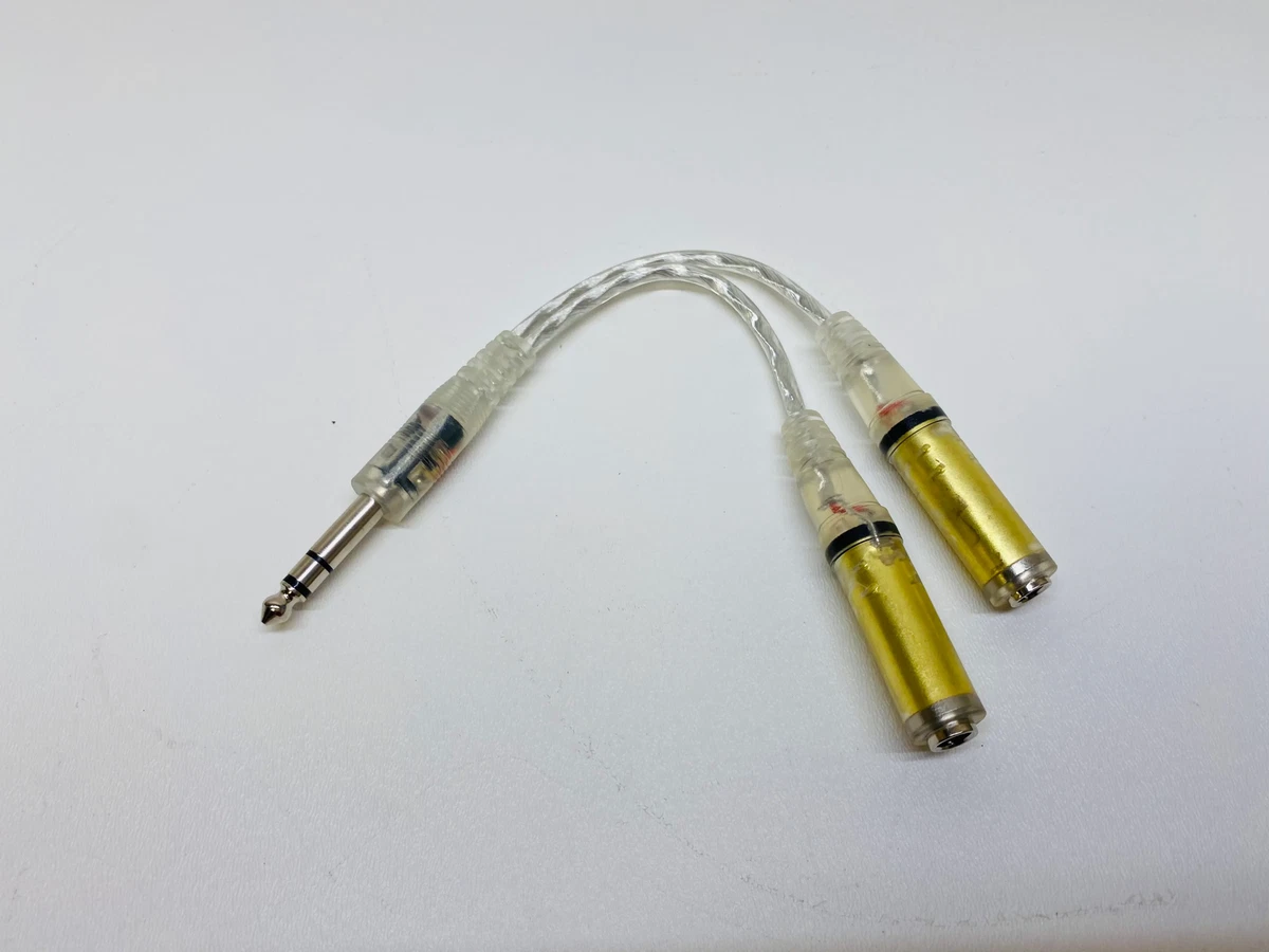 Y Cable Clear Silver For ROLAND BOSS V Drum Splitter Cable Cord L Plug Male to