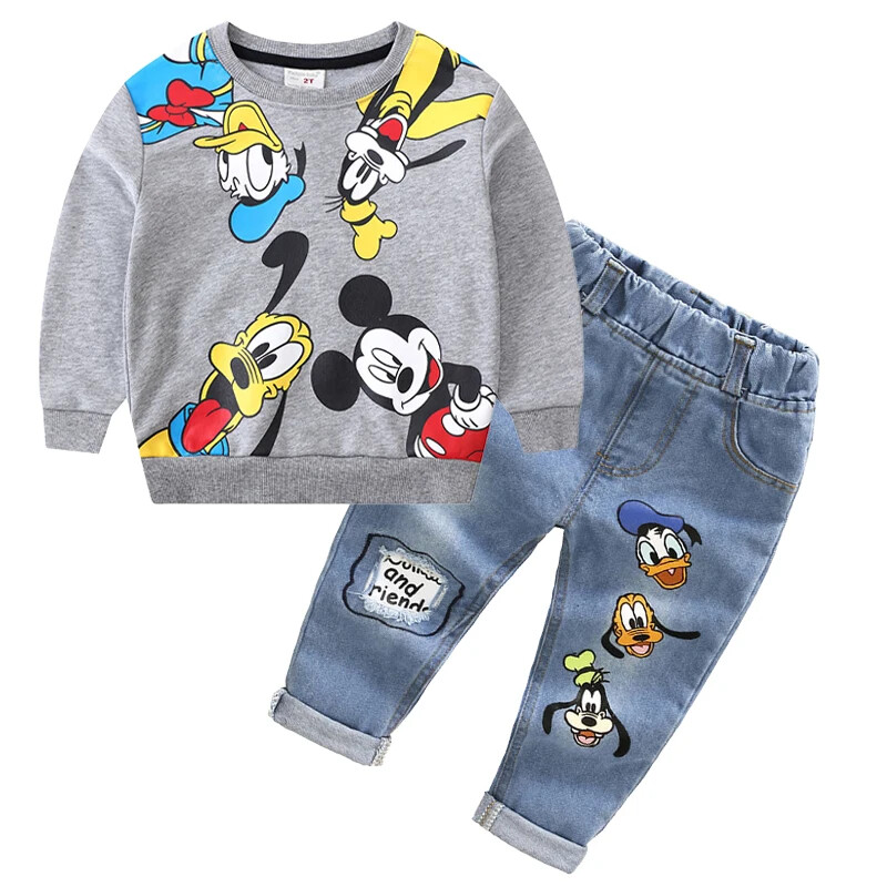 New Autumn Children Clothing Set Toddler Boys Costume Cartoon Mickey Mouse