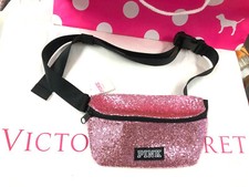 Victoria's Secret PINK Bling Shine Belt Bag Fanny Pack Pink Glitter NWT