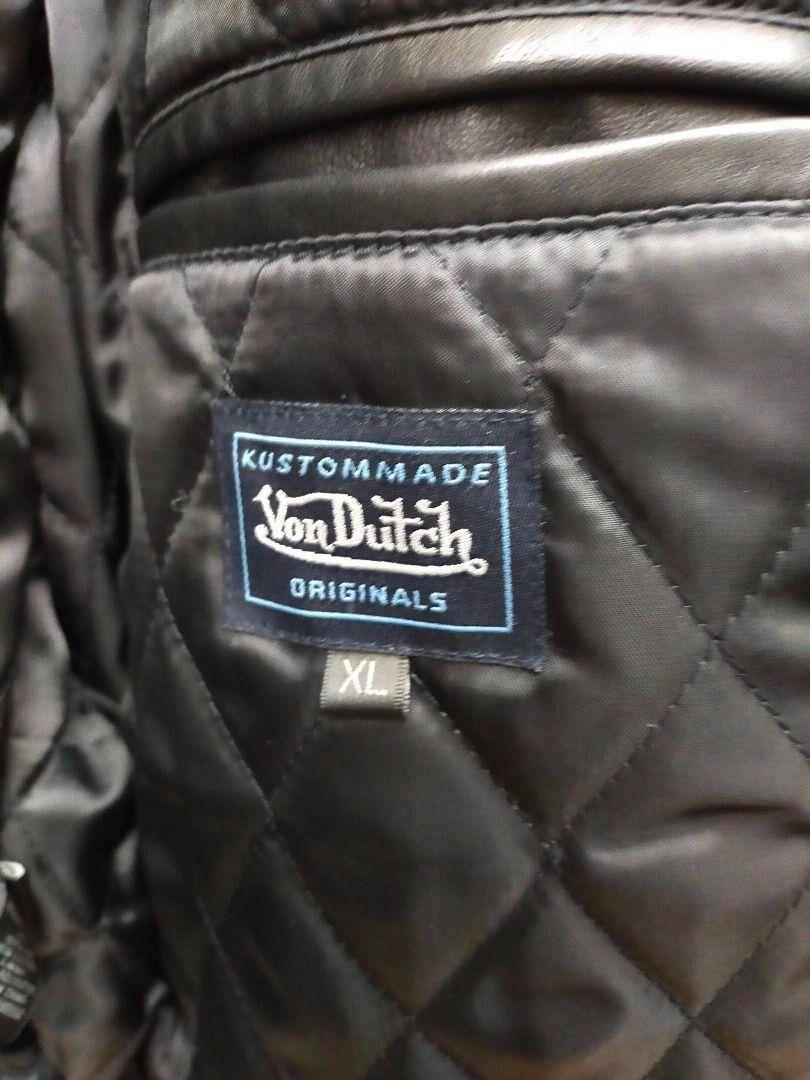 Vintage Von Dutch Leather Mens XL Jacket Motorcycle Racing