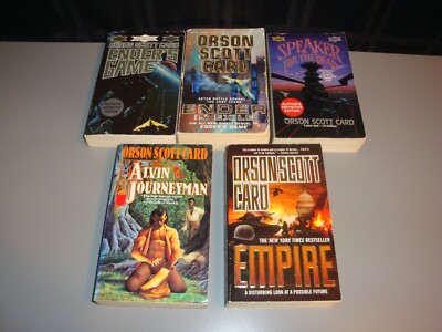 Orson Scott Card 5 paperback book lot Enders Game Alvin Maker Empire SciFi