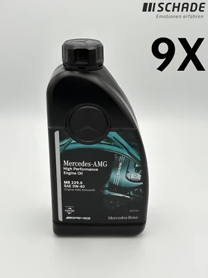 MERCEDES-BENZ 9x 1 Liter Original Mercedes AMG High Performance Motoröl MB 229.5 0W-40