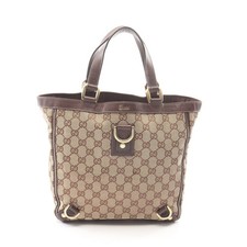 GUCCI Abbey GG Borsa a mano in tela tote bag 130739 beige marrone scuro