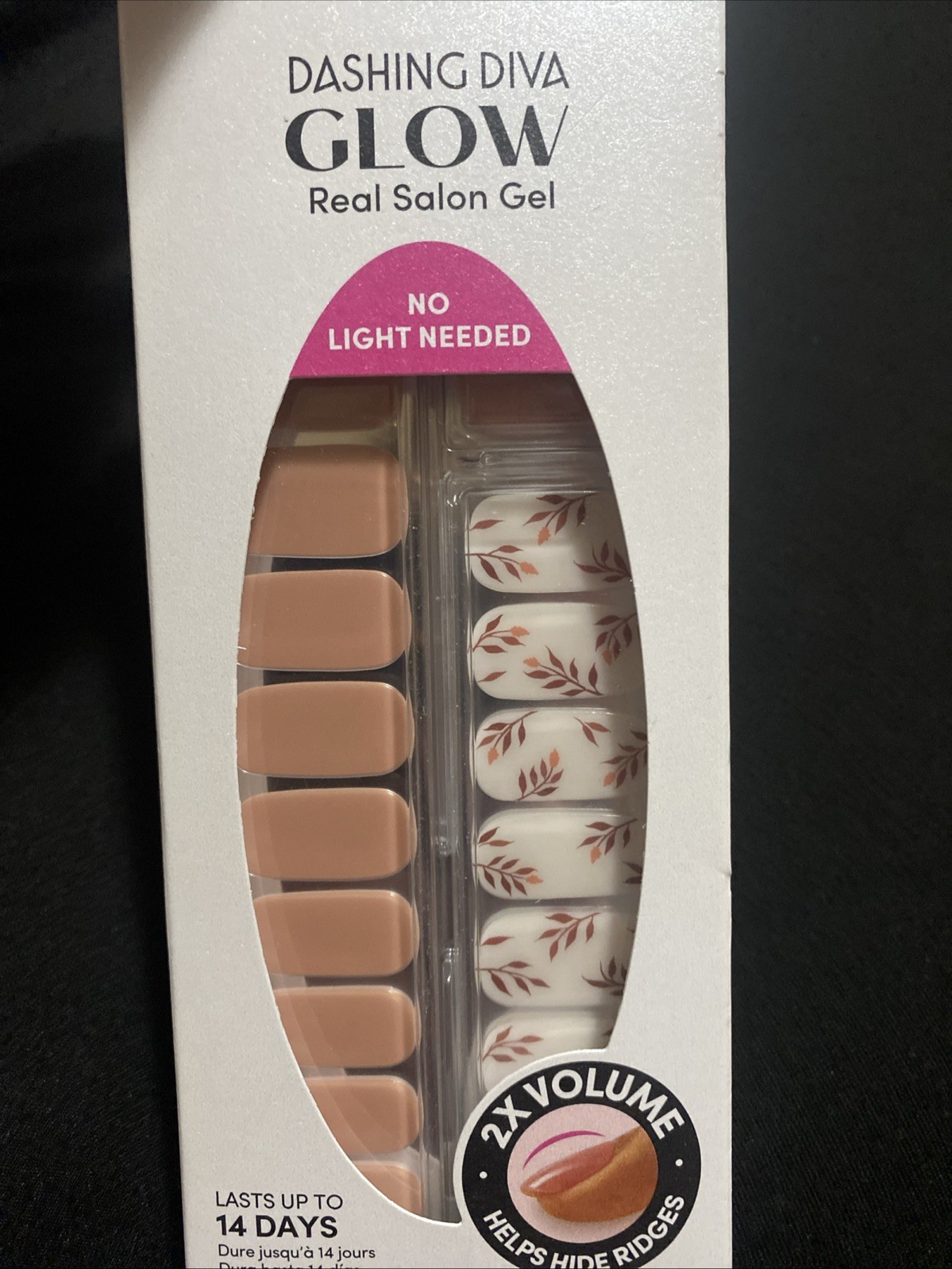 Dashing Diva Glow 32 Real Salon Gel Nail Strips Stickers- Leaf Me Hanging GWA30