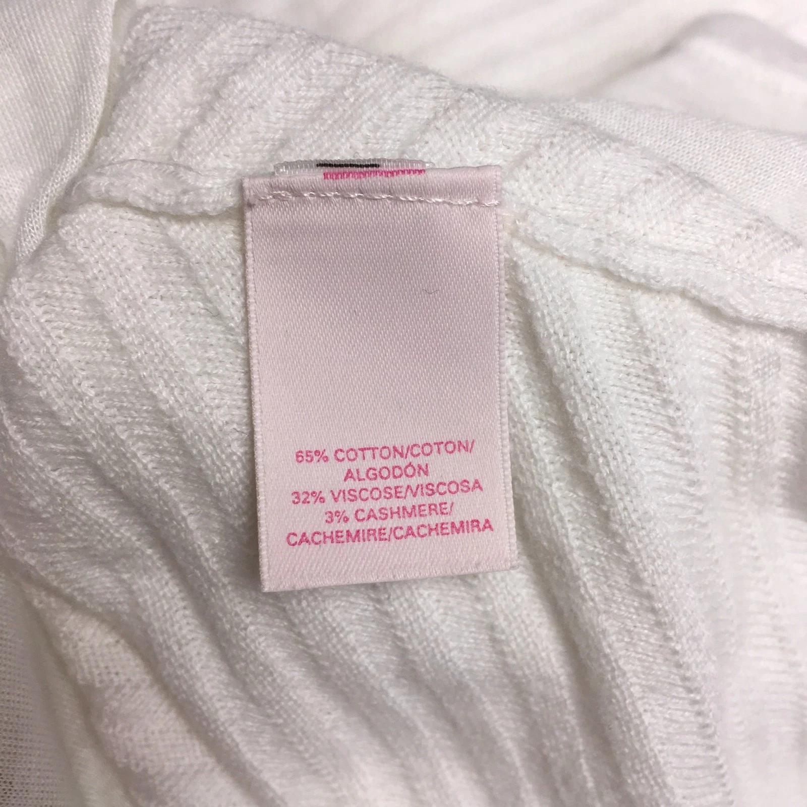 UNDERCOVER Abito maglione Victorias Secret bianco manica lunga costina cotone cashmere bodycon XS