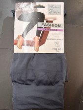 Ladies One Size fit all Gray Leggings Plain Basic Womens.
