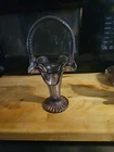 VTG Fenton Amethyst Purple Clear Twisted Handle Glass Basket