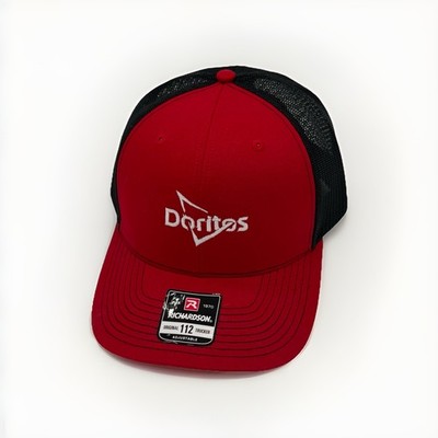 Doritos Trucker Hat Richardson 112 Red Snap Back Mesh Cap Retro Style Logo NWT