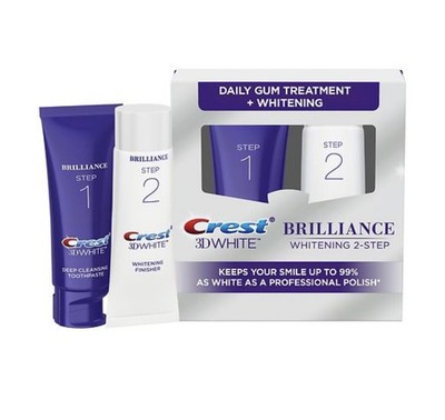 3D White Brilliance 2 Step Kit,  3D White Toothpaste, Deep Clean Toothpaste (4Oz