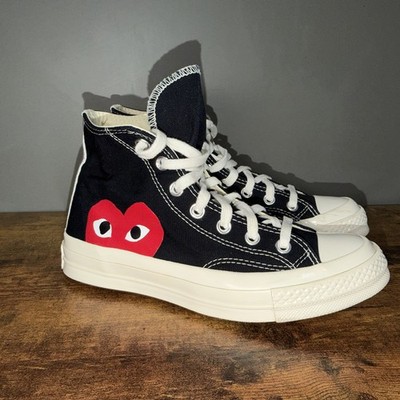 Comme des Garcons Play x Converse Chuck Taylor 70 High Sneakers Black Sz M5/W7