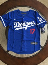 sNWT Shohei Ohtani Dodgers Kids Medium Blue Away Jersey Stitched #17