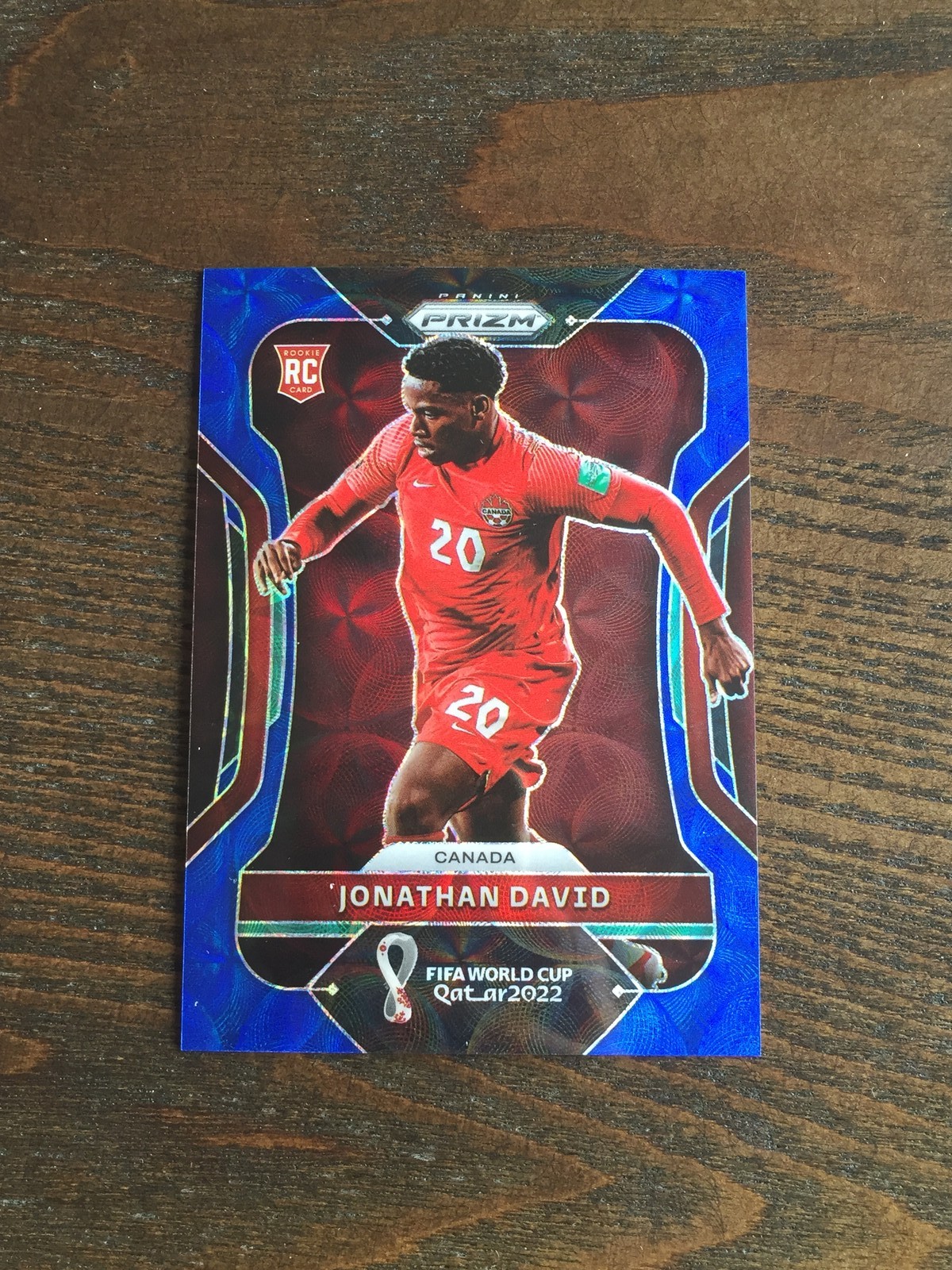 2022 Panini Prizm World Cup Jonathan David Canada Juventus Blue Choice 29/135 RC