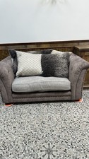 Barker & Stonehouse Industrial Grey Velvet 2-Seater Sofa w/ Cushions 145cm