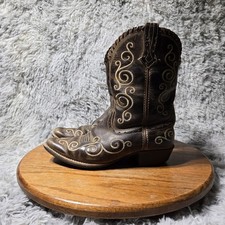 Ariat Shelleen Kids Size 2 Embroidered Pattern Brown Leather Western Boots