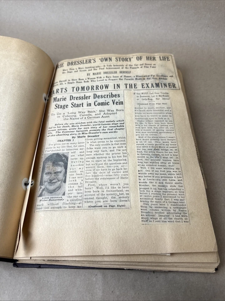 Colección de álbumes de recortes y periódicos vintage Marie Dressler Foto 3 de 4