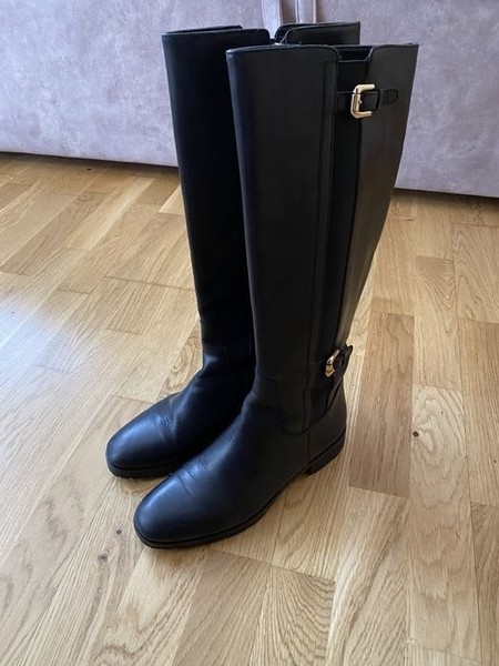 Women NavyBoot Boots Black Leather 35